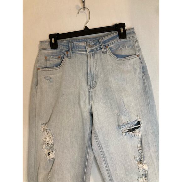 Wild Fable Womens High Rise Mom Jeans Size 4 Distressed Holes - Picture 2 of 10